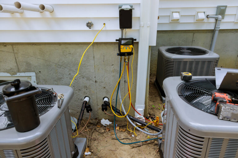 New,Air,Conditioner,During,The,Installation,Process,Preparing,To,Industry